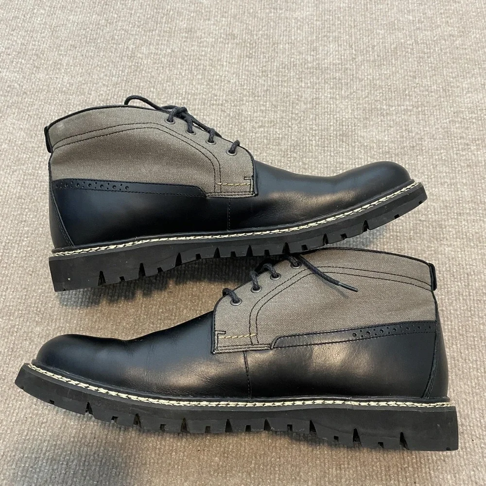 Timberland Boots Mens Size 12 Black Leather Chukka Ankle SensorFlex Casual A17EH